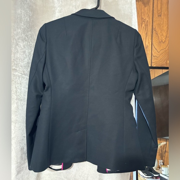 NWT Banana Republic Black Blazer Striped Interior 2P - Picture 3 of 6